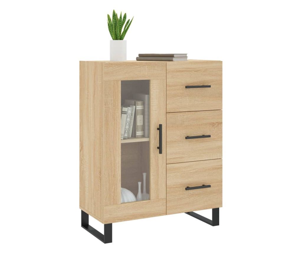Komoda, hrast sonoma, 69,5x34x90 cm, kompozitno drvo - 3