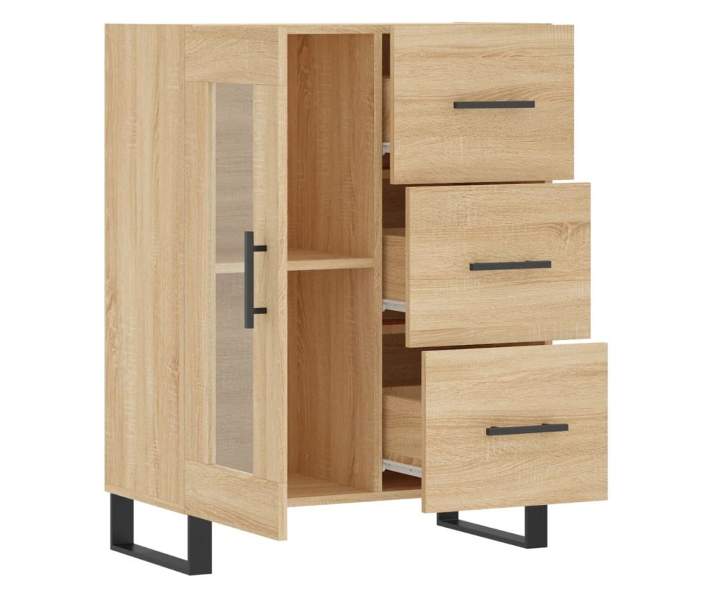 Komoda, hrast sonoma, 69,5x34x90 cm, kompozitno drvo - 6