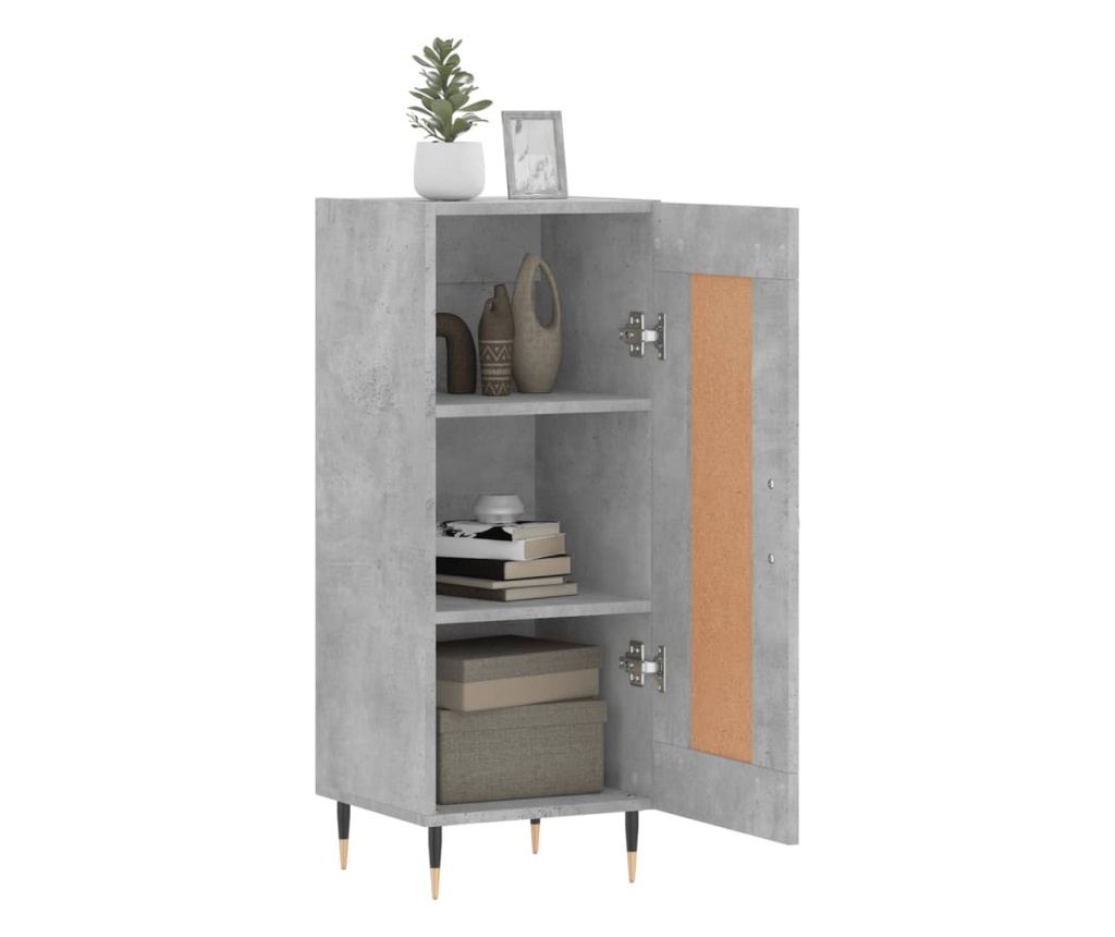 Ormarić, betonsko siva, 34,5x34x90 cm, konstruirano drvo - 4