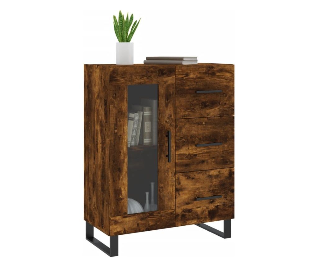 Komoda, dimljeni hrast, 69,5x34x90 cm, kompozitno drvo - 3