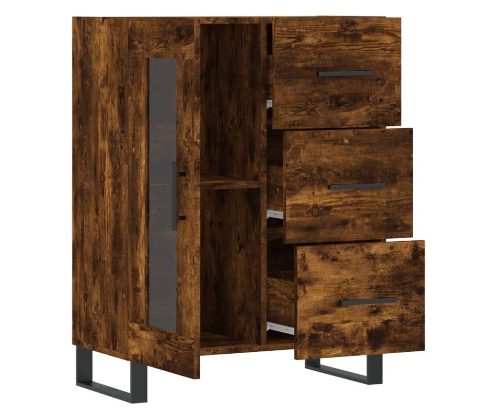 Komoda, dimljeni hrast, 69,5x34x90 cm, kompozitno drvo - 6