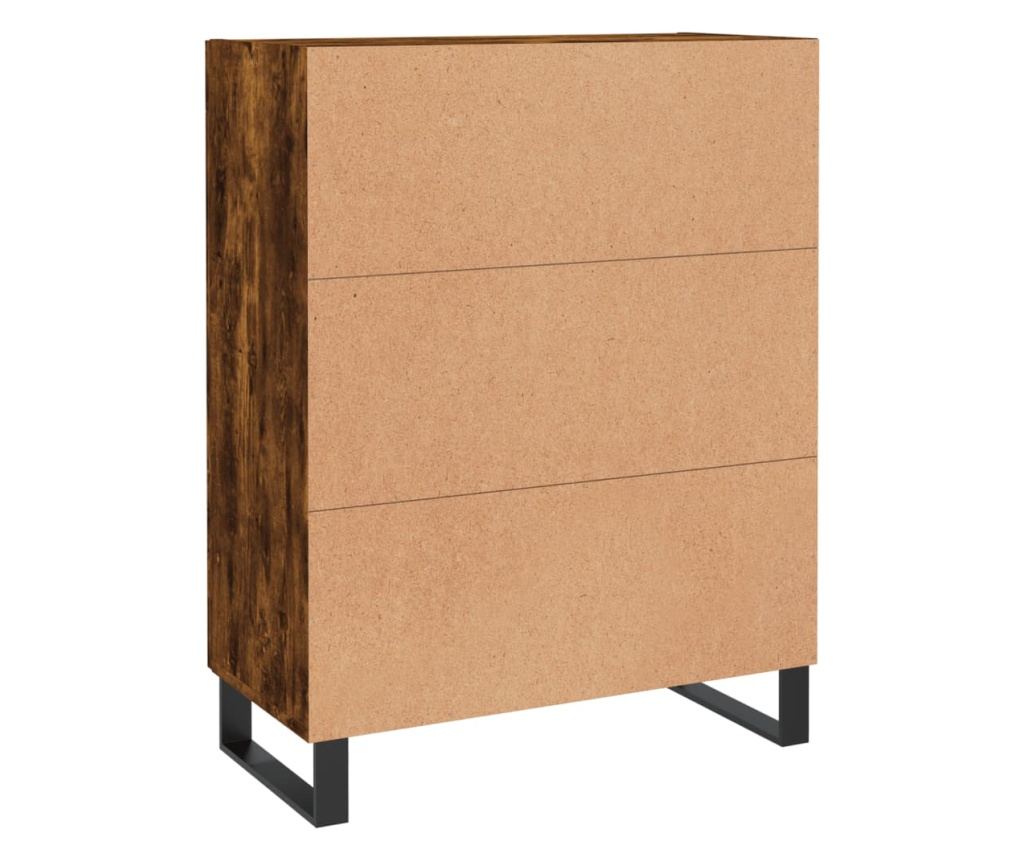 Komoda, dimljeni hrast, 69,5x34x90 cm, kompozitno drvo - 8