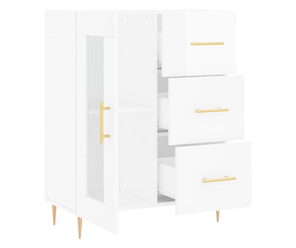 Komoda, sjajno bijela, 69,5x34x90 cm, kompozitno drvo - 6