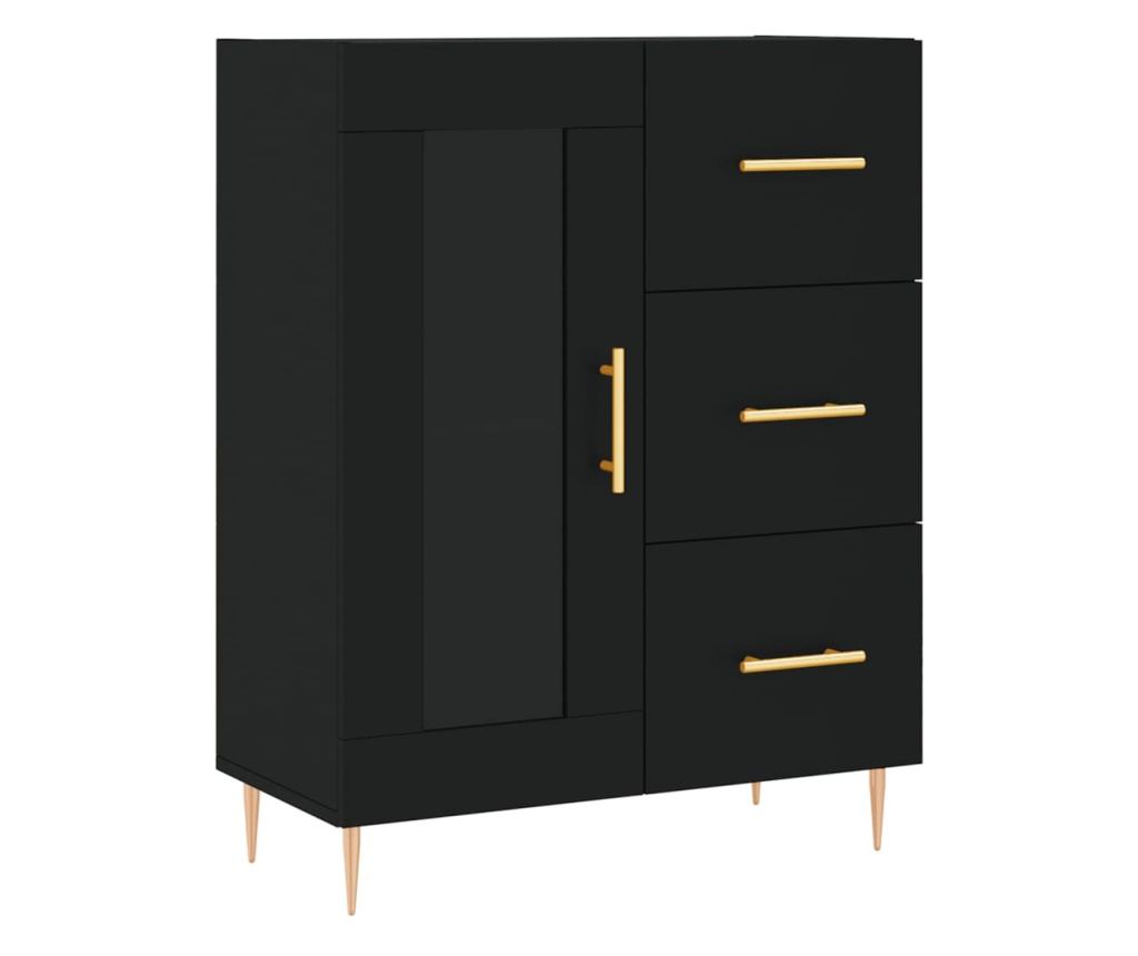 Konzola, crna, 69,5x34x90 cm, kompozitno drvo - 2