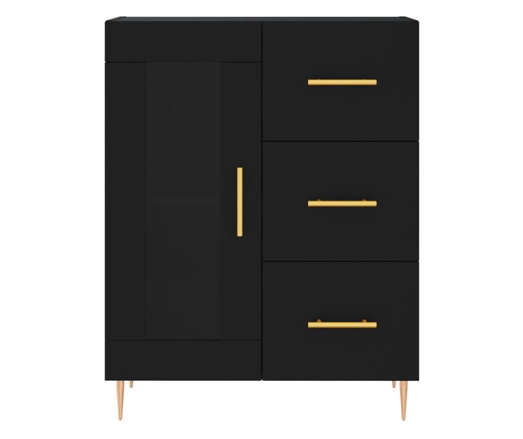 Konzola, crna, 69,5x34x90 cm, kompozitno drvo - 5