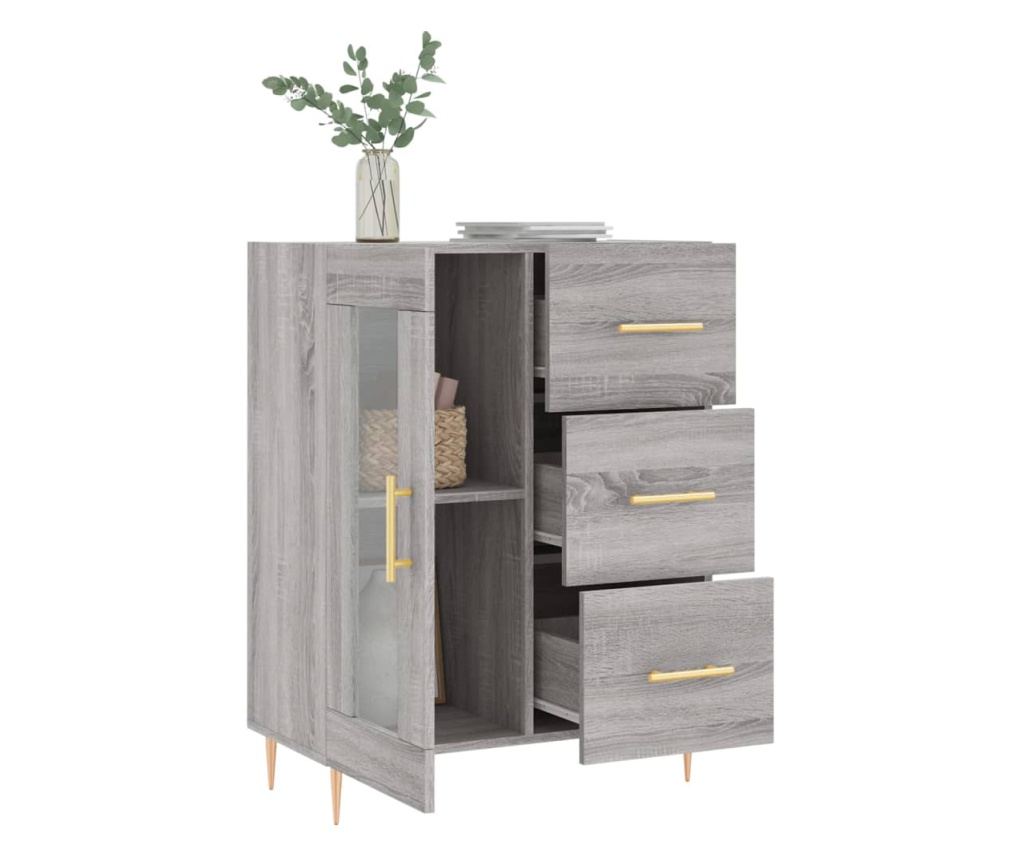 Komoda, siva sonoma, 69,5x34x90 cm, kompozitno drvo - 4
