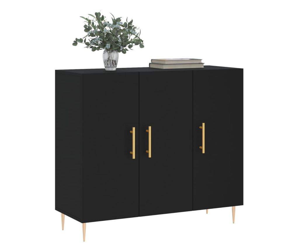 Konzola, crna, 90x34x80 cm, kompozitno drvo - 3