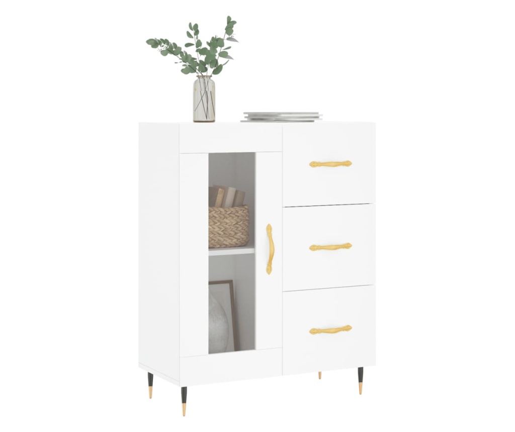 Ormarić za posuđe, bijeli, 69,5x34x90 cm, konstruirano drvo - 3