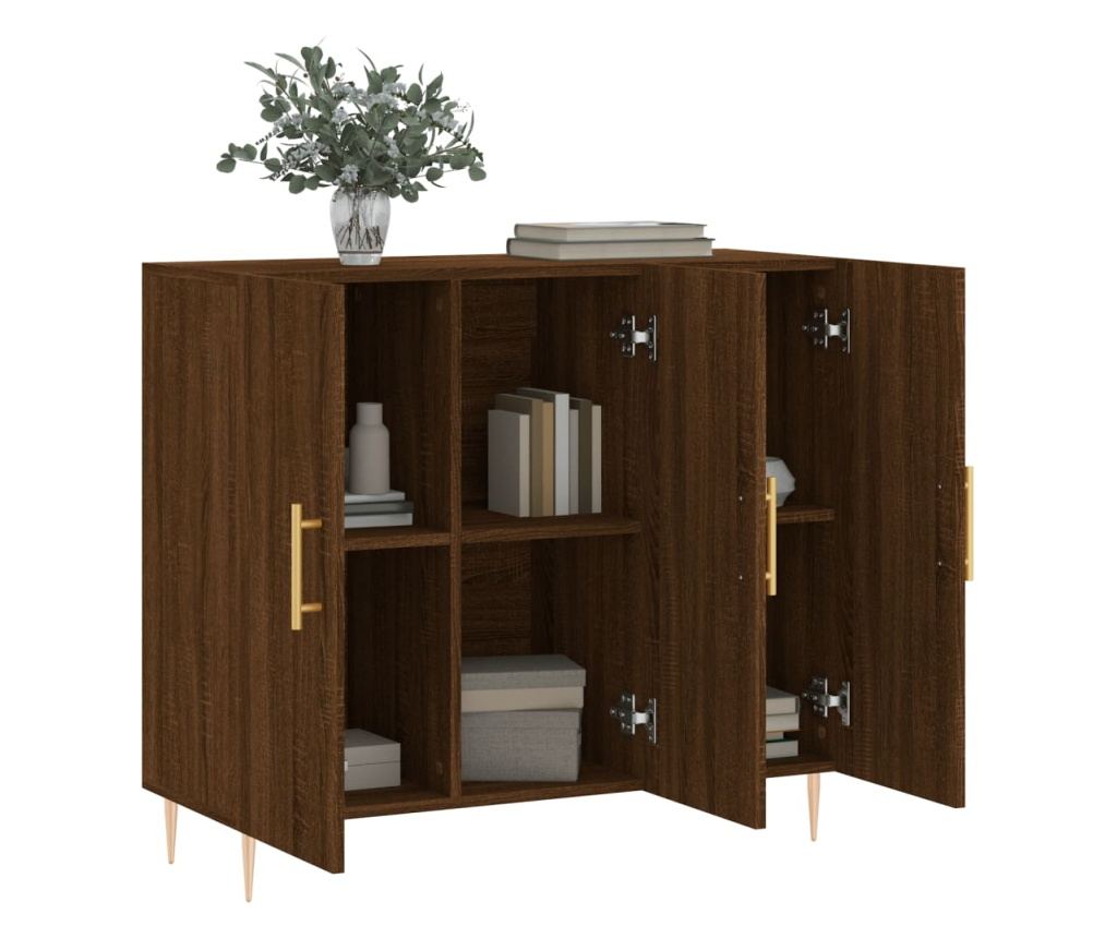 Komoda, smeđi hrast, 90x34x80 cm, kompozitno drvo - 4