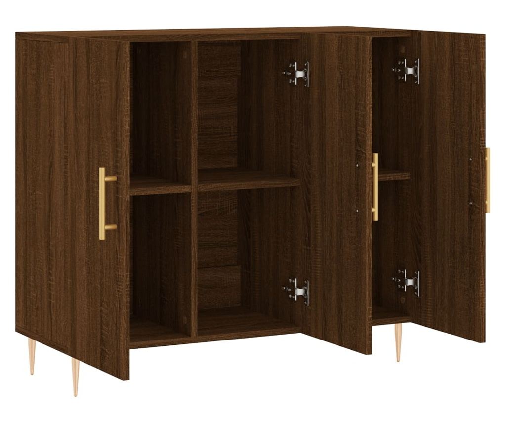 Komoda, smeđi hrast, 90x34x80 cm, kompozitno drvo - 5