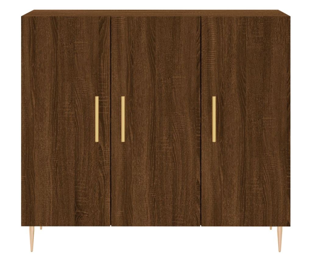 Komoda, smeđi hrast, 90x34x80 cm, kompozitno drvo - 6