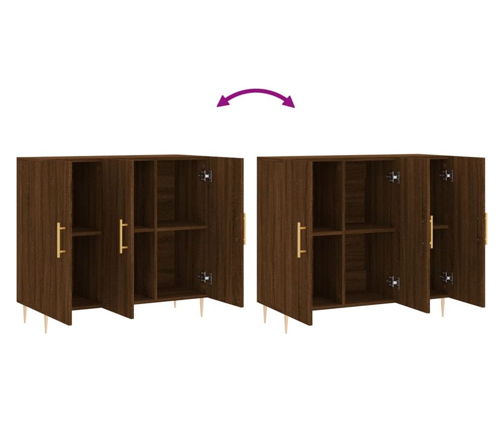 Komoda, smeđi hrast, 90x34x80 cm, kompozitno drvo - 9