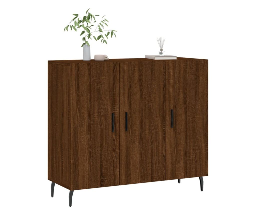 "Komoda, smeđi hrast, 90x34x80 cm, kompozitno drvo" - 3