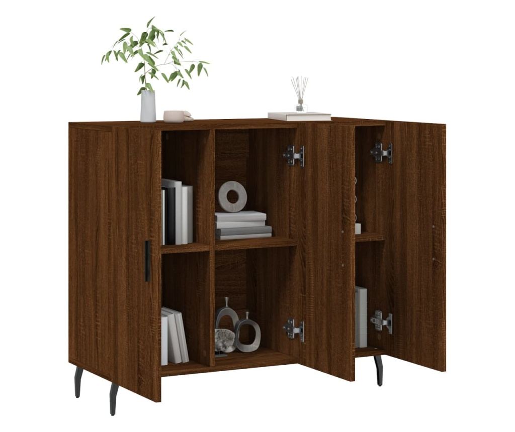 "Komoda, smeđi hrast, 90x34x80 cm, kompozitno drvo" - 4