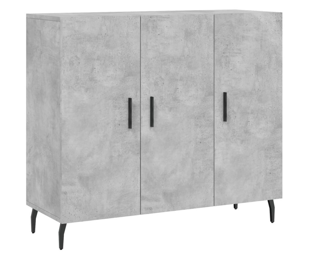 Ormarić, betonsko siva, 90x34x80 cm, konstruirano drvo - 2