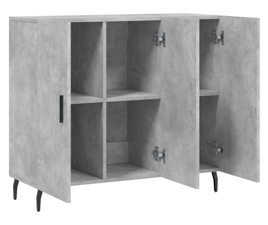 Ormarić, betonsko siva, 90x34x80 cm, konstruirano drvo - 5