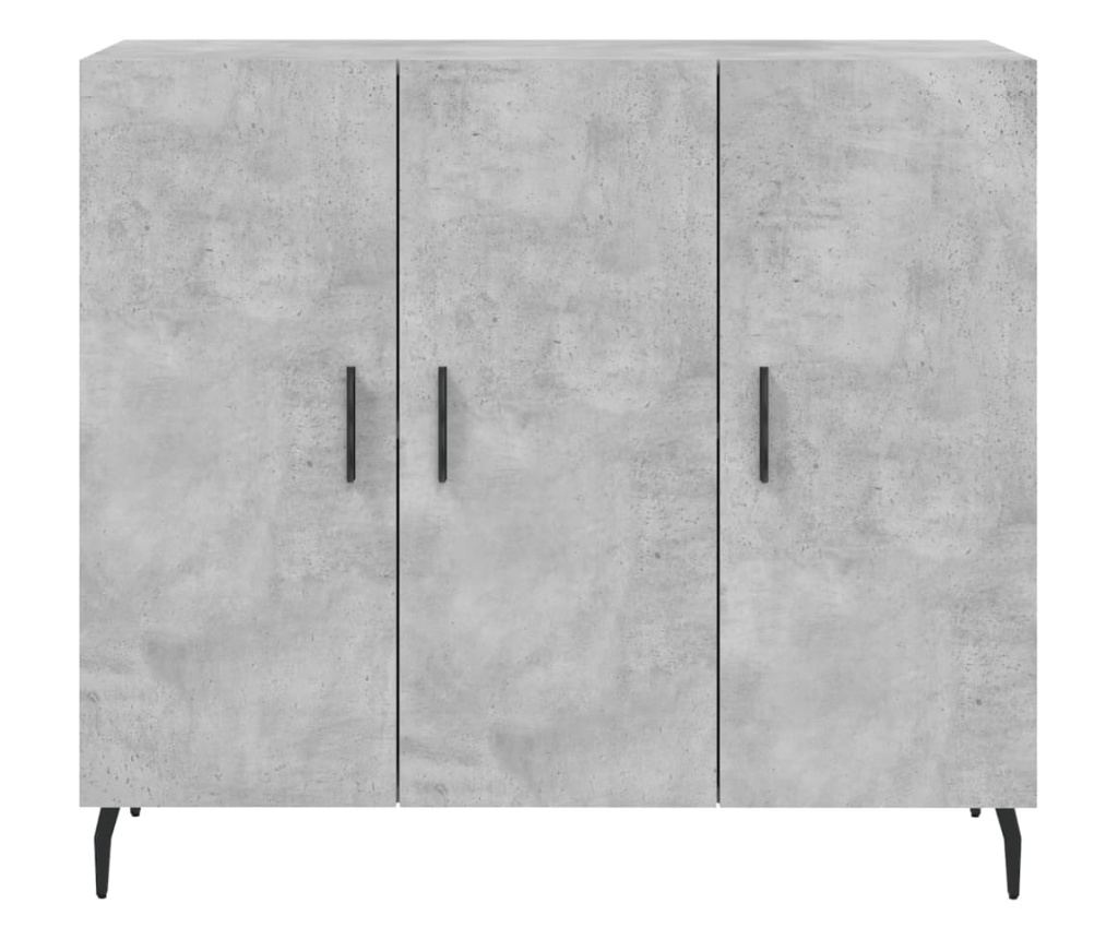 Ormarić, betonsko siva, 90x34x80 cm, konstruirano drvo - 6