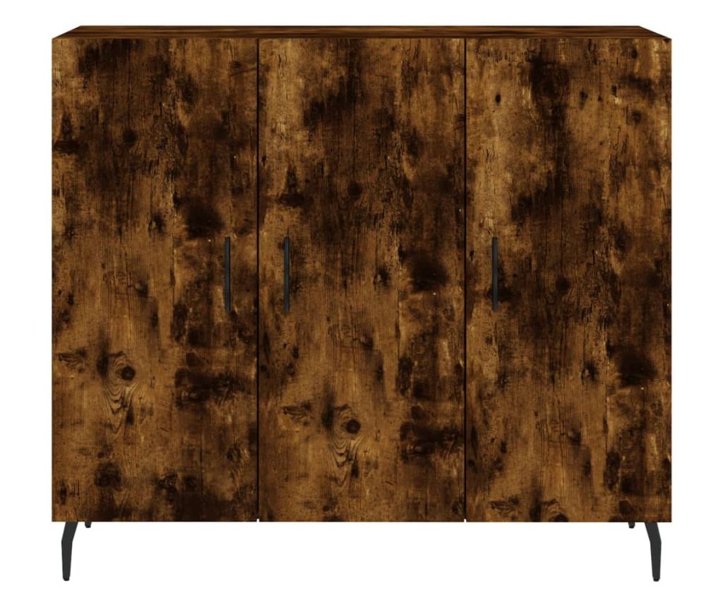 Ormarić, dimljeni hrast, 90x34x80 cm, Konstruirano drvo - 6