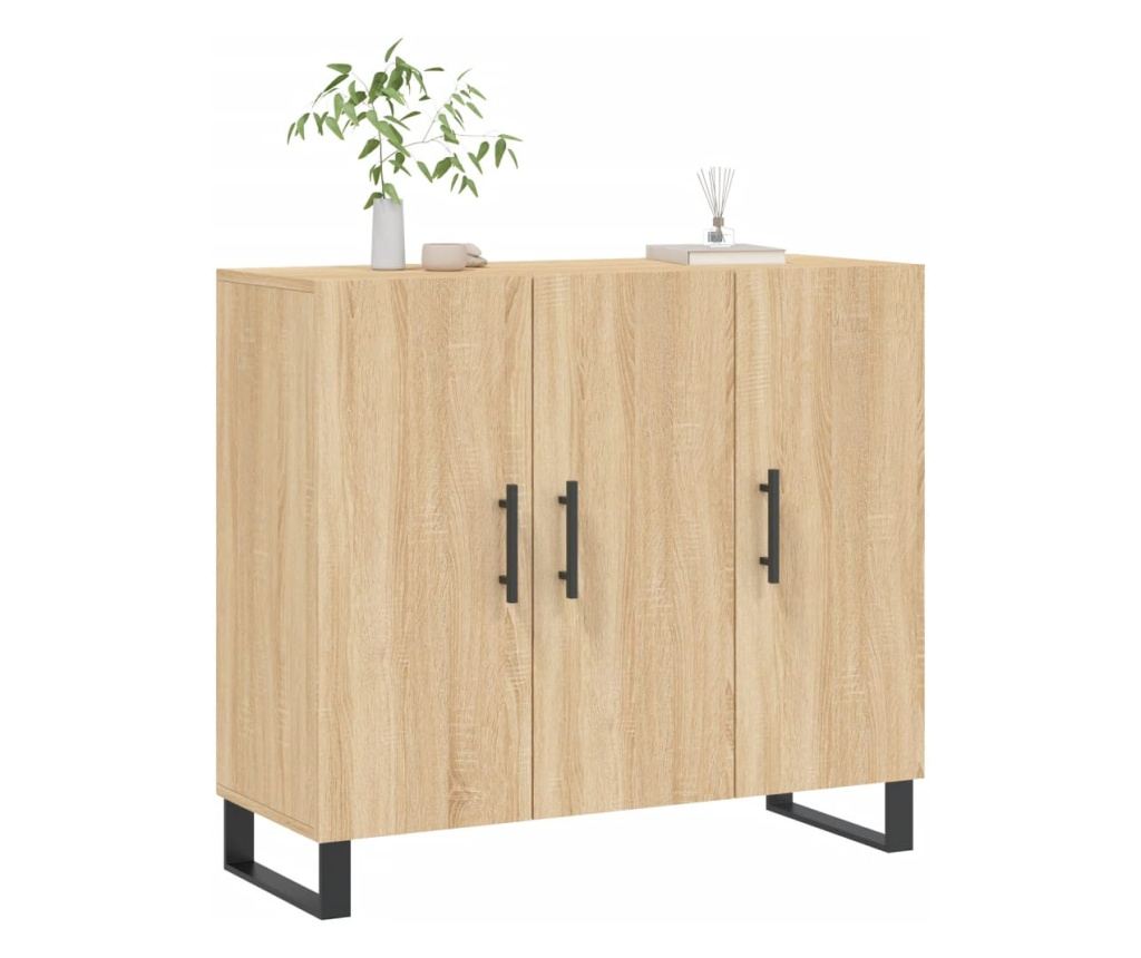 Komoda, hrast sonoma, 90x34x80 cm, kompozitno drvo - 3