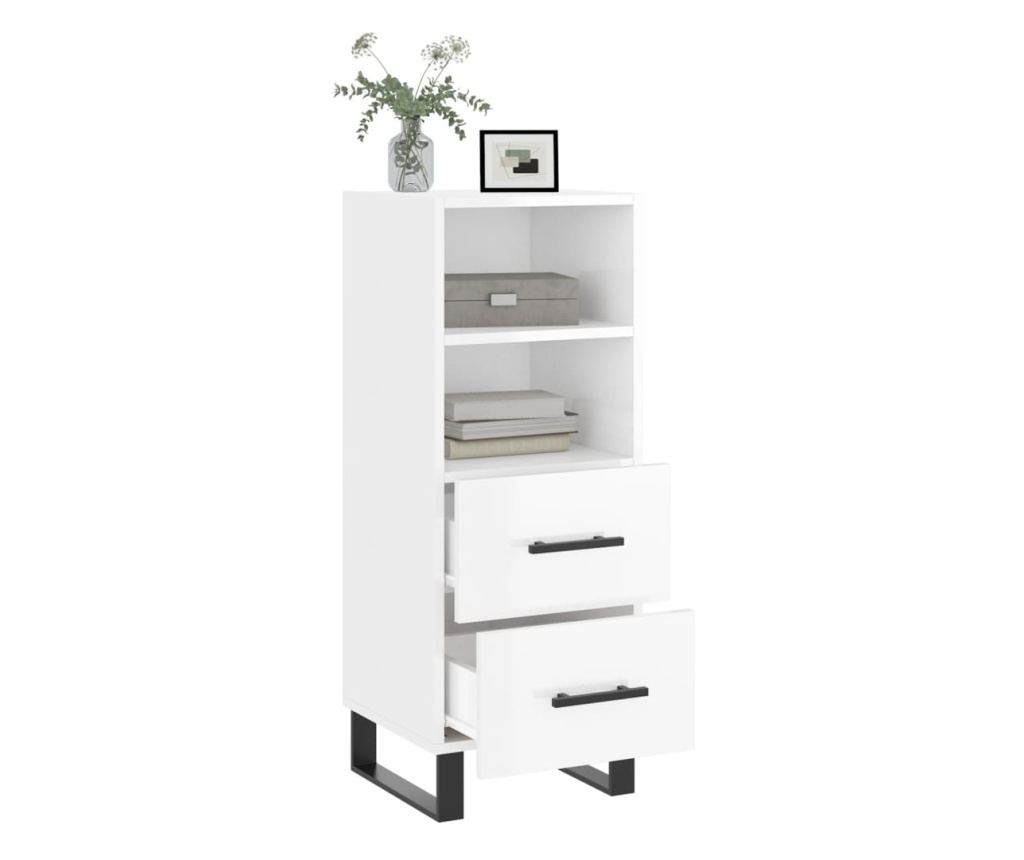 Ormarić za posluživanje, visoki sjaj bijeli, 34,5x34x90 cm, kompozitno drvo - 4