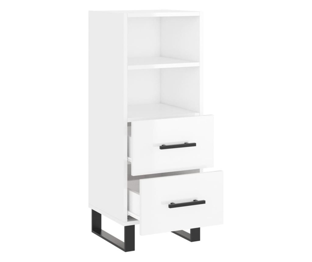 Ormarić za posluživanje, visoki sjaj bijeli, 34,5x34x90 cm, kompozitno drvo - 5