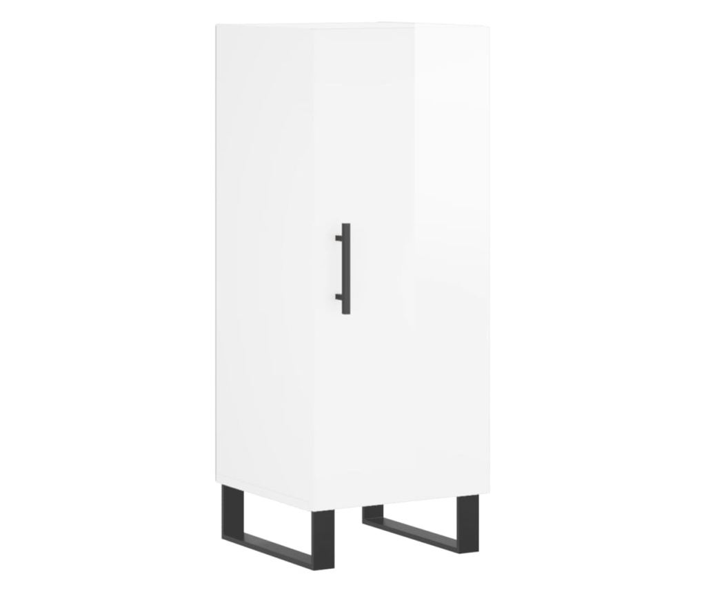 Komoda, sjajno bijela, 34,5x34x90 cm, kompozitno drvo - 2