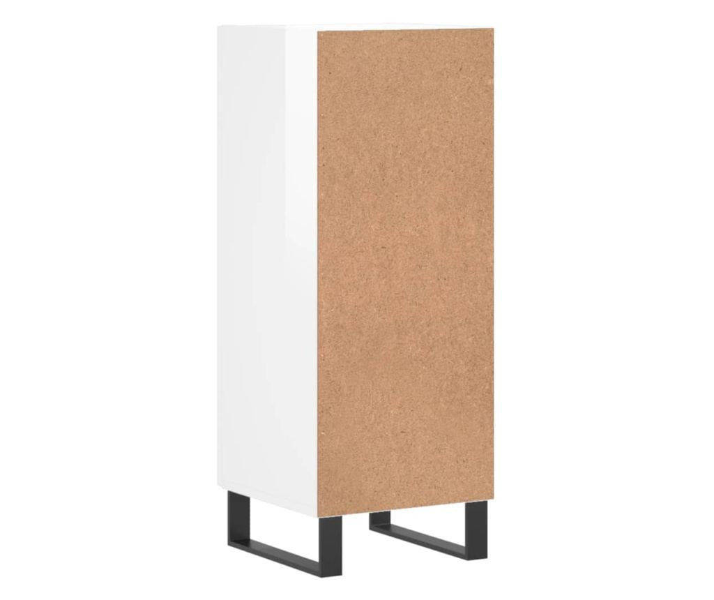 Komoda, sjajno bijela, 34,5x34x90 cm, kompozitno drvo - 8