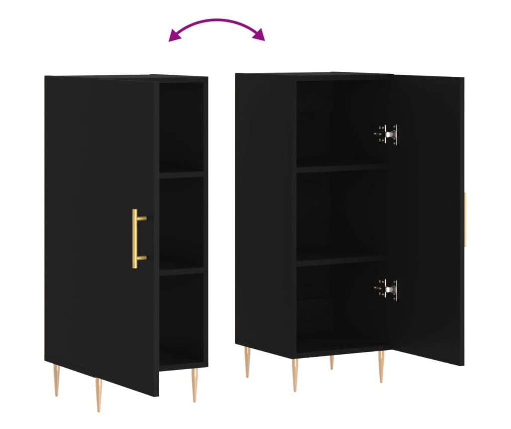 Konzola, crna, 34,5x34x90 cm, kompozitno drvo - 9