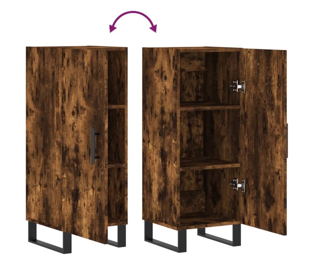 "Komoda, dimljeni hrast, 34,5x34x90 cm, kompozitno drvo" - 9