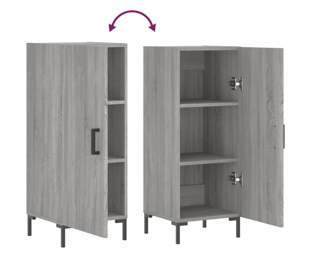 Komoda, siva sonoma, 34,5x34x90 cm, kompozitno drvo - 9