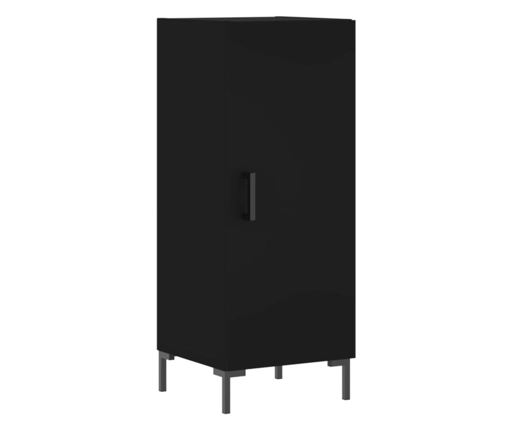 Visoka crna vitrina, 34,5x34x180 cm, obrađeno drvo - 7