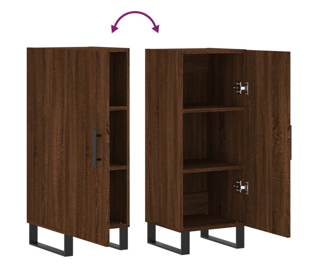 Ormarić, smeđi hrast, 34,5x34x90 cm, Konstruirano drvo - 9