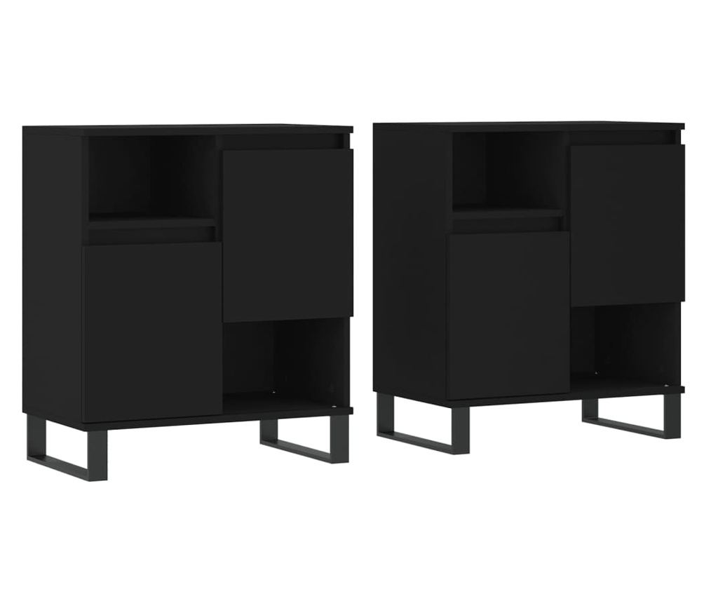 Setovi, 2 komada, crna, obrađeno drvo - 2