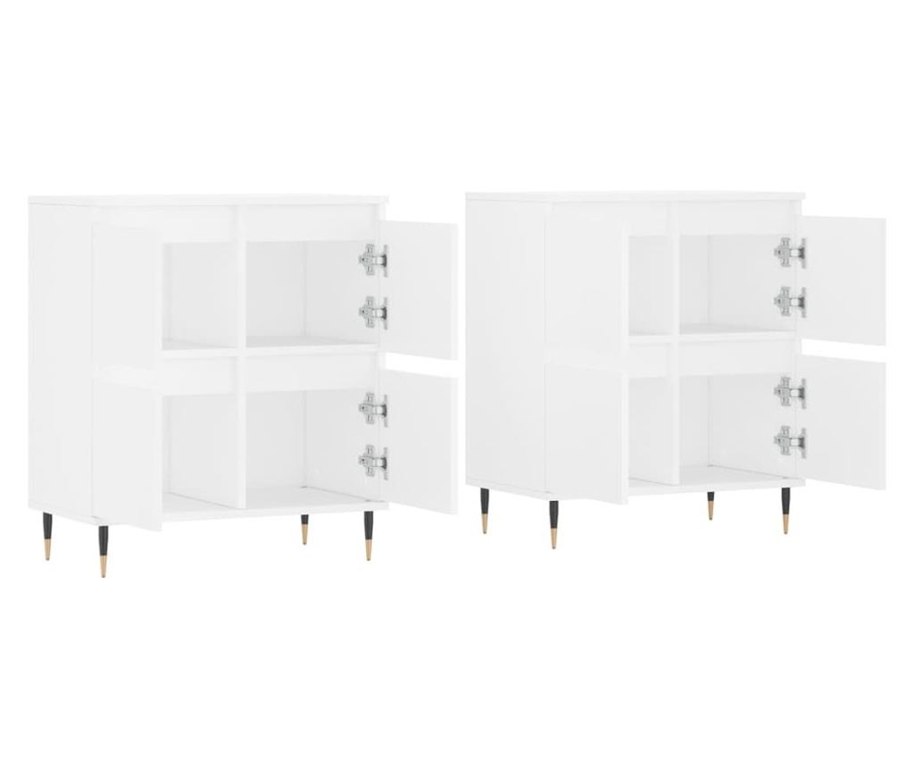 Komoda, 2 komada, bijela, konstruirano drvo - 4