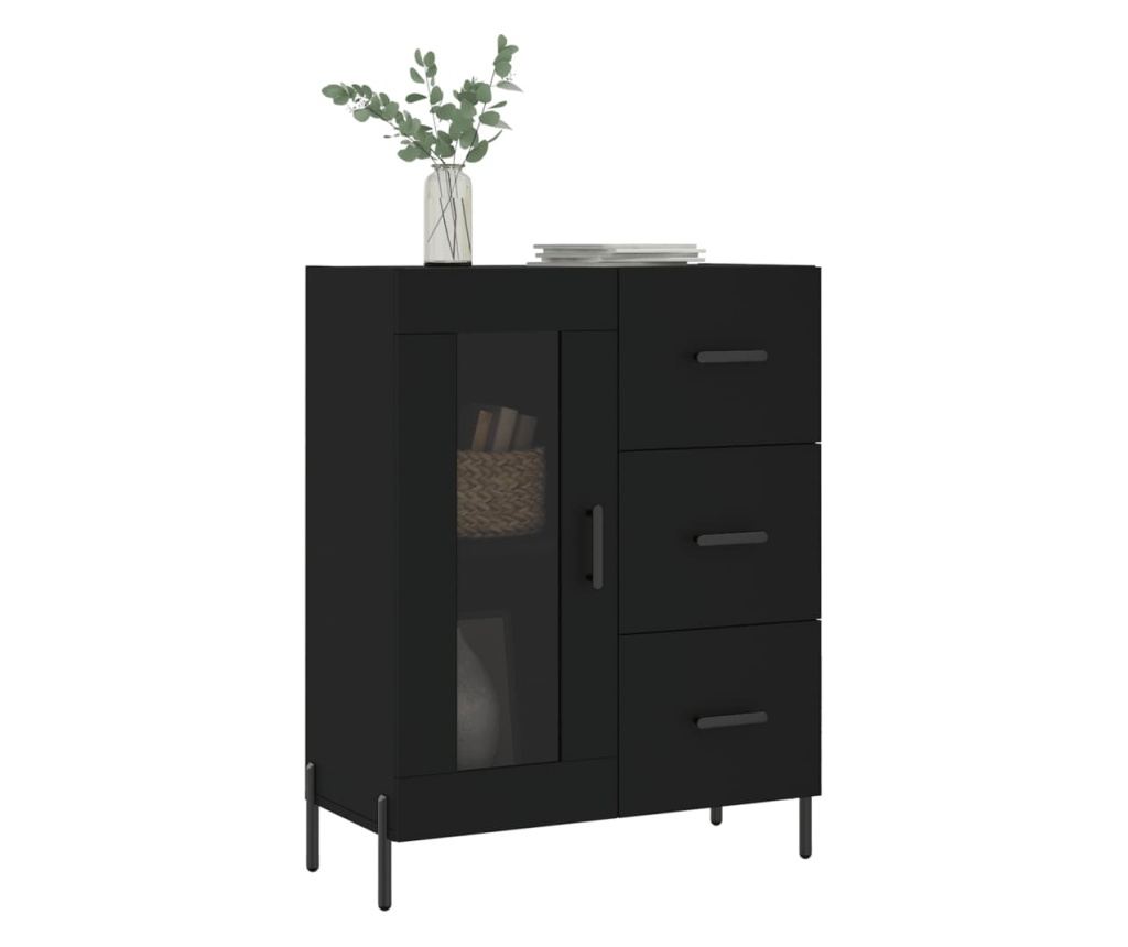 Ormarić za posuđe, crni, 69,5x34x90 cm, kompozitno drvo - 3