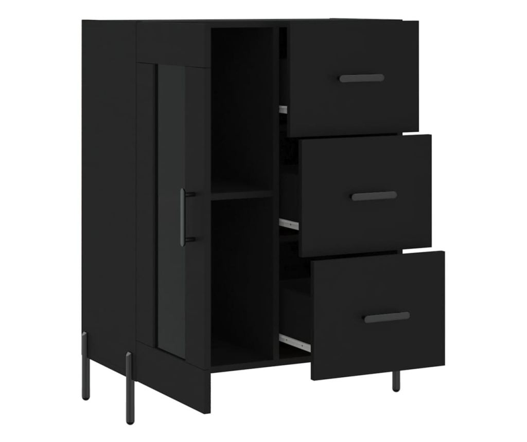 Ormarić za posuđe, crni, 69,5x34x90 cm, kompozitno drvo - 6