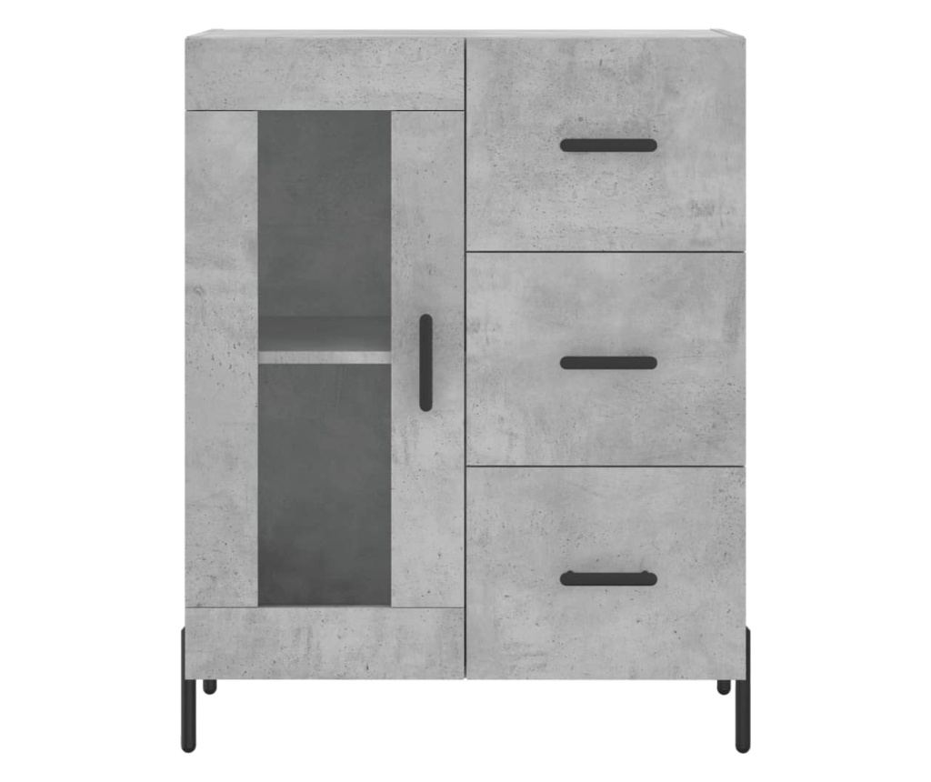 Komoda, betonsko siva, 69,5x34x90 cm, kompozitno drvo - 5
