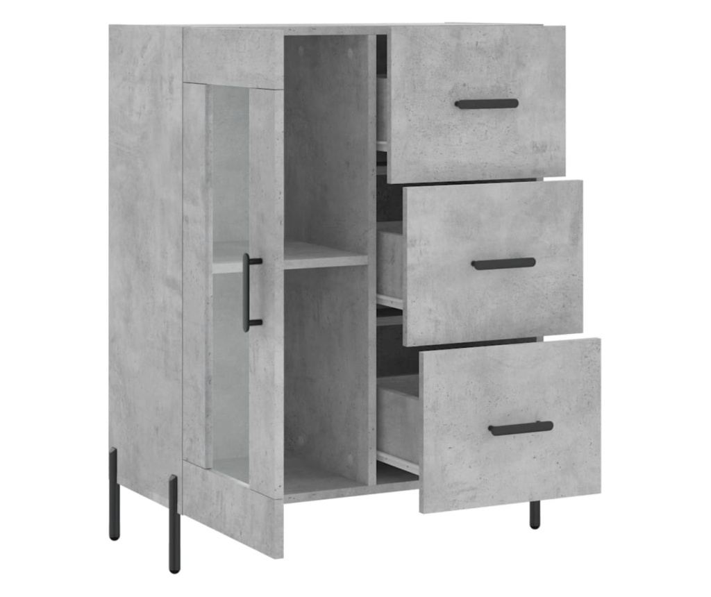 Komoda, betonsko siva, 69,5x34x90 cm, kompozitno drvo - 6