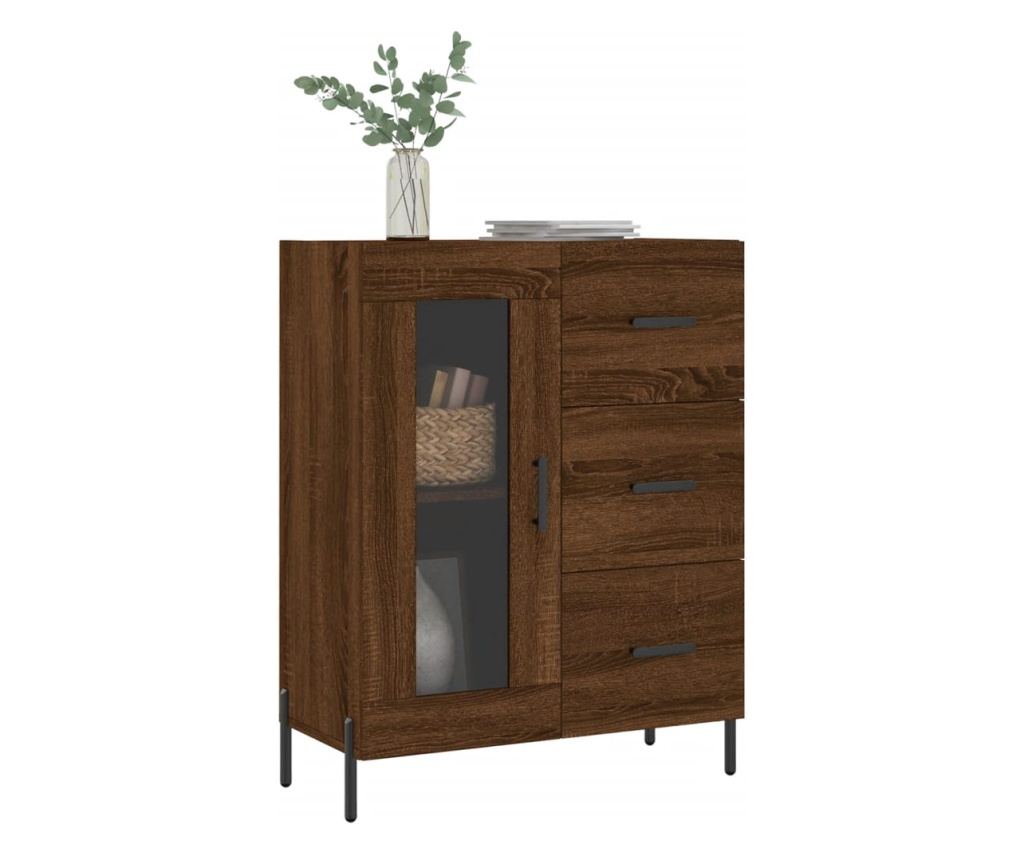 Komoda, smeđi hrast, 69,5x34x90 cm, konstruirano drvo - 3