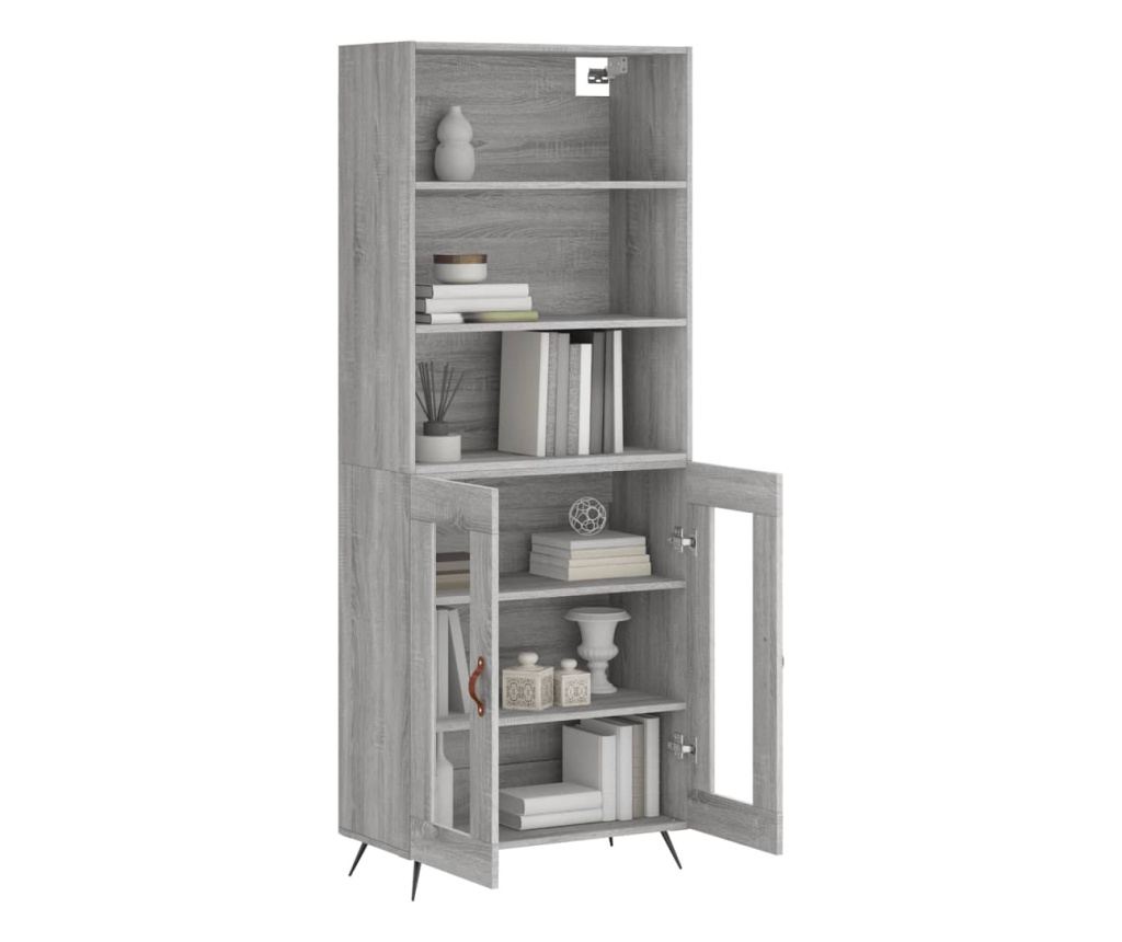 Visoka ormar, siva sonoma, 69,5x34x180 cm, kompozitno drvo - 3