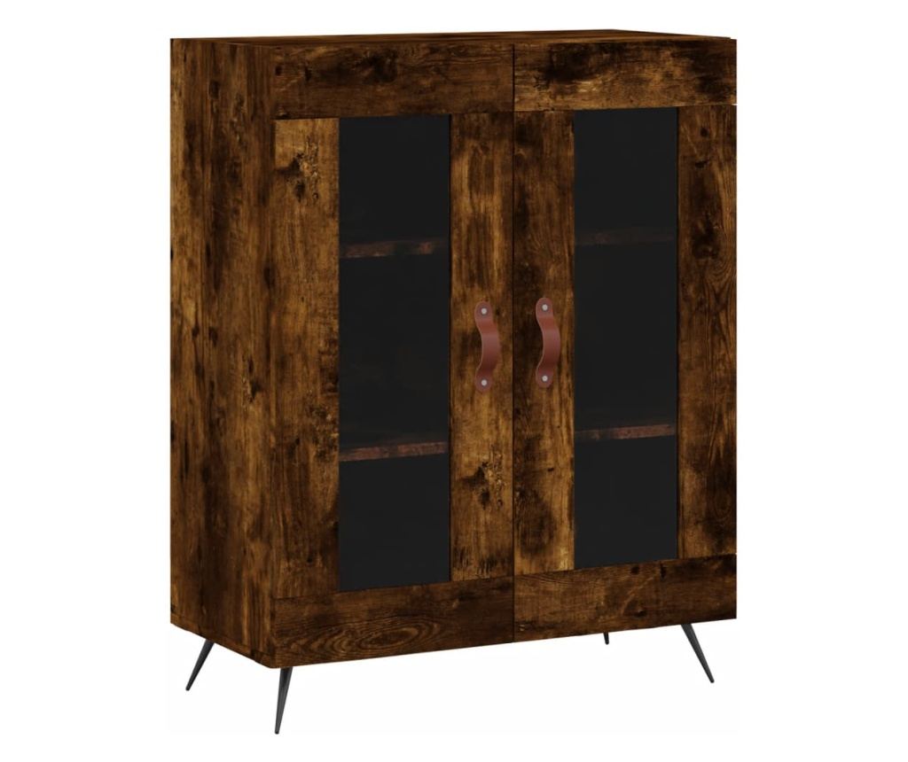 Visoka vitrina, dimljeni hrast, 69,5x34x180, kompozitno drvo - 7