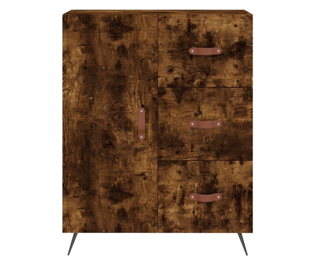 Visoka ormar, dimljeni hrast, 69,5x34x180, kompozitno drvo - 8