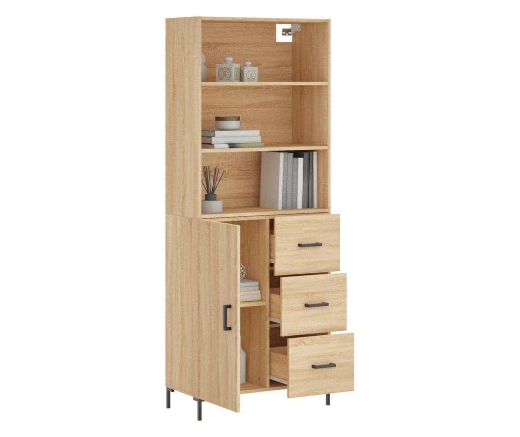 Visoka ormar, hrast sonoma, 69,5x34x180 cm, kompozitno drvo - 3