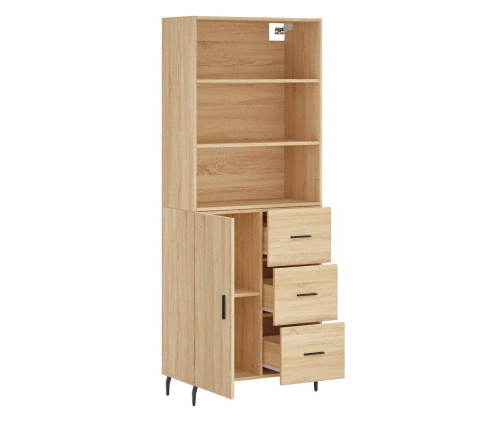 Visoki ormarić, sonoma hrast, 69,5x34x180 cm, kompozitno drvo - 4