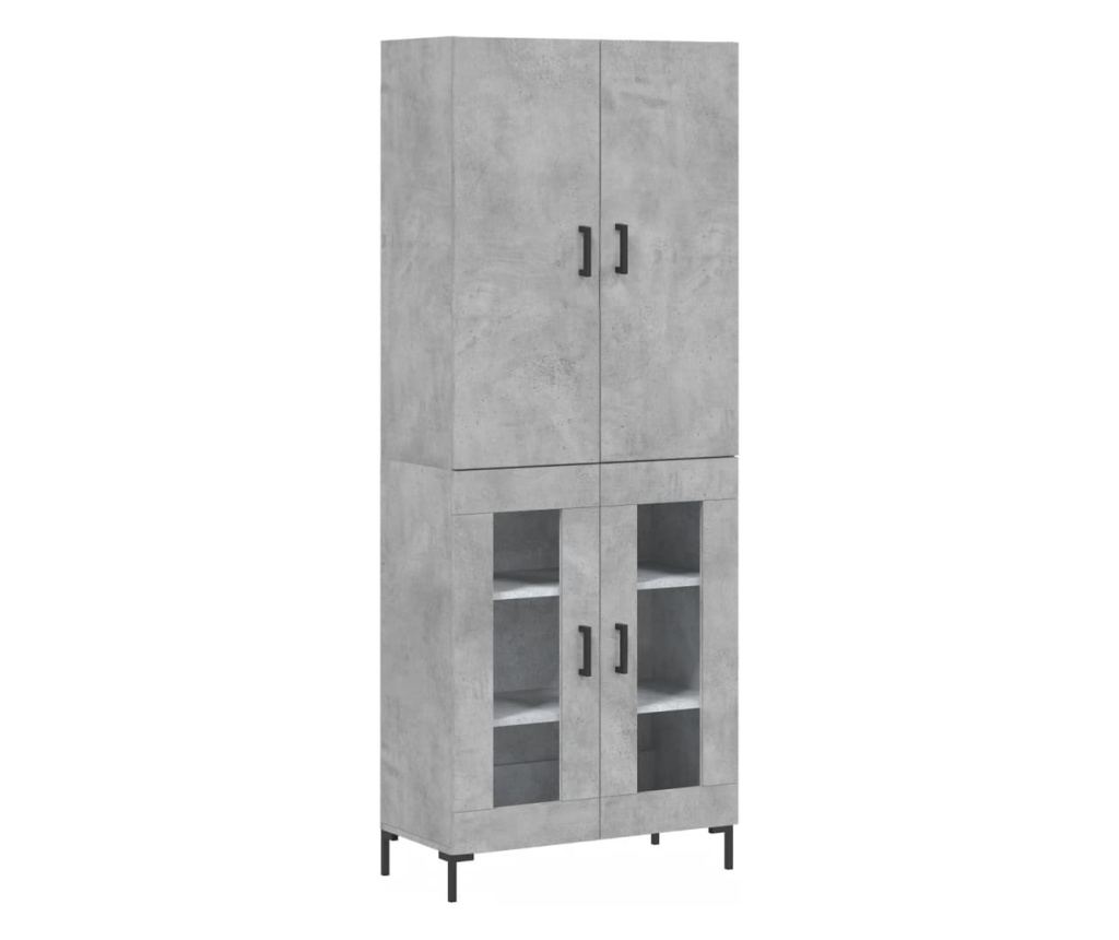 Visoki ormar, betonsko siva, 69,5x34x180 cm, kompozitno drvo - 2