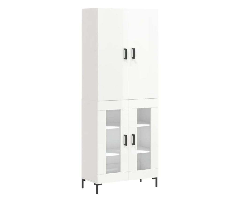 Visoka ormar, bijela visokog sjaja, 69,5x34x180 cm, kompozitno drvo - 2