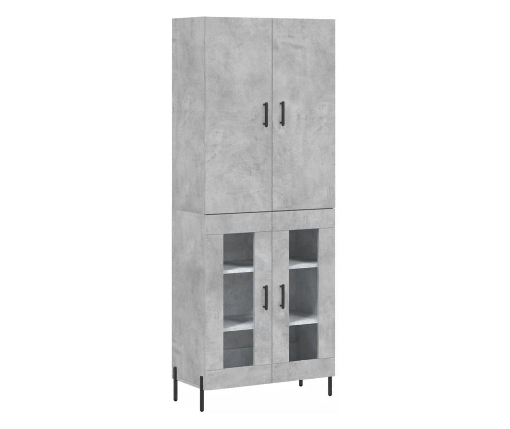 Visoki ormarić, betonsko siva, 69,5x34x180 cm, konstruirano drvo - 2