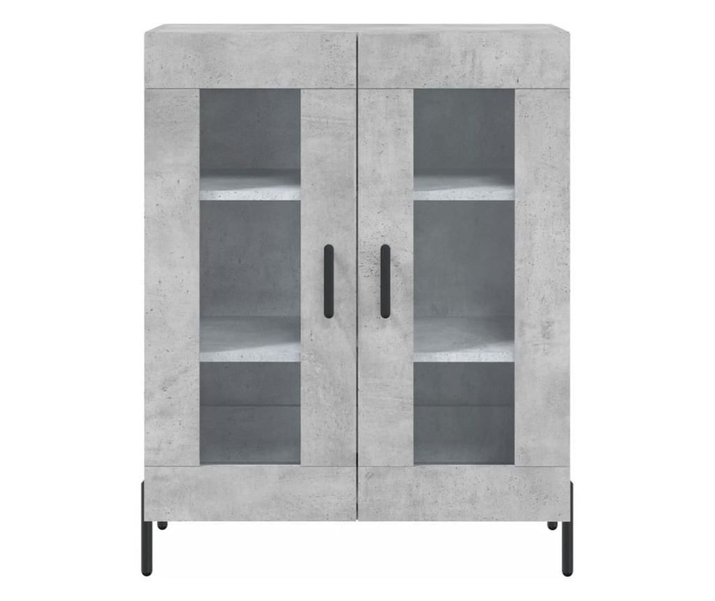 Visoki ormarić, betonsko siva, 69,5x34x180 cm, konstruirano drvo - 8