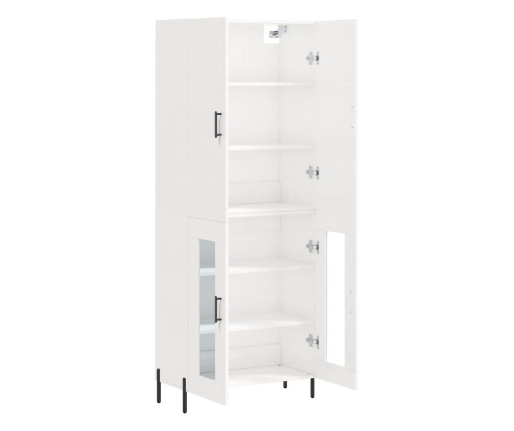 Visoki ormar, sjajno bijeli, 69,5x34x180 cm, kompozitno drvo - 4