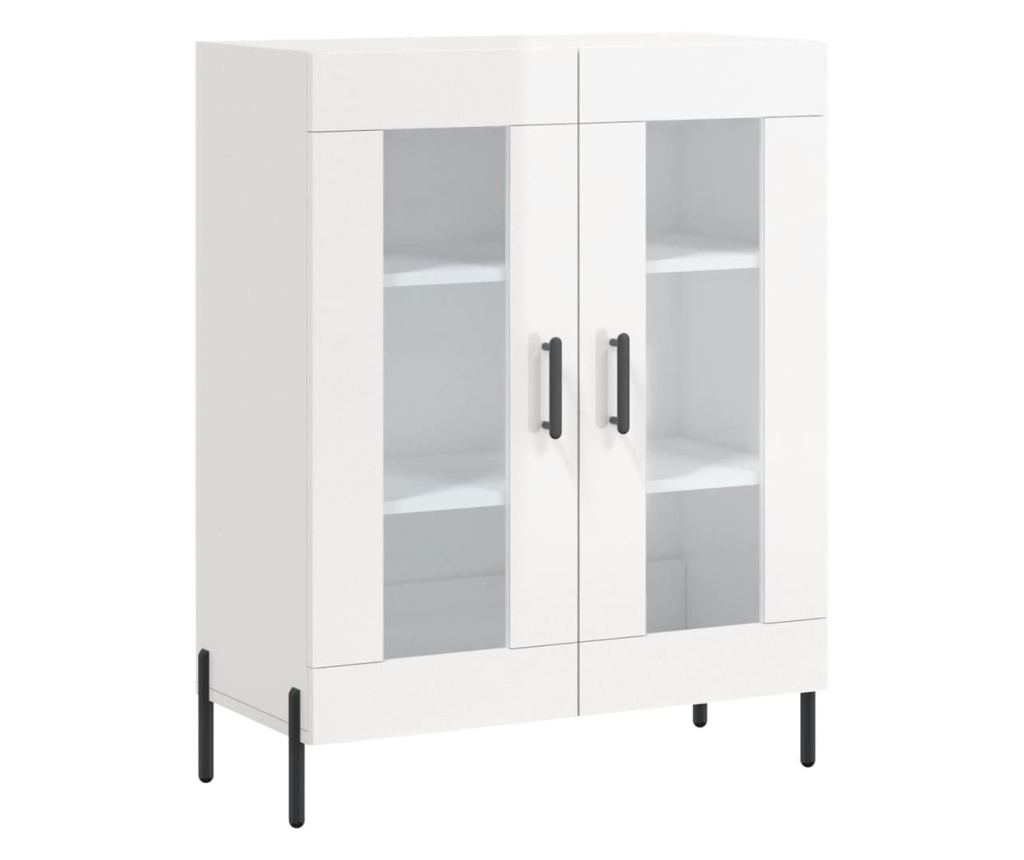 Visoki ormar, sjajno bijeli, 69,5x34x180 cm, kompozitno drvo - 7